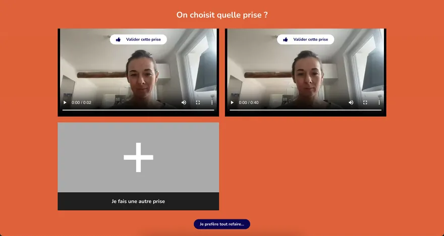 Dans l’application, le candidat compare ses prises et choisit celle qu’il garde