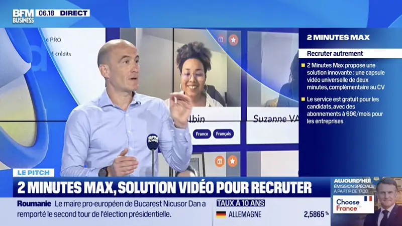 Nicolas Bernard sur le plateau du Pitch, sur BFM Business