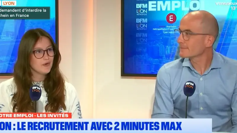 Juliette et Nicolas Bernard sur le plateau de BFM Lyon