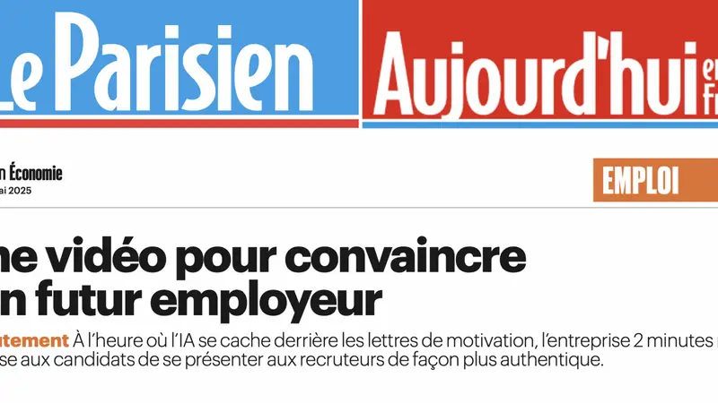 Article du Parisien, Aujourd’hui en France : « Une vidéo pour convaincre son futur employeur »